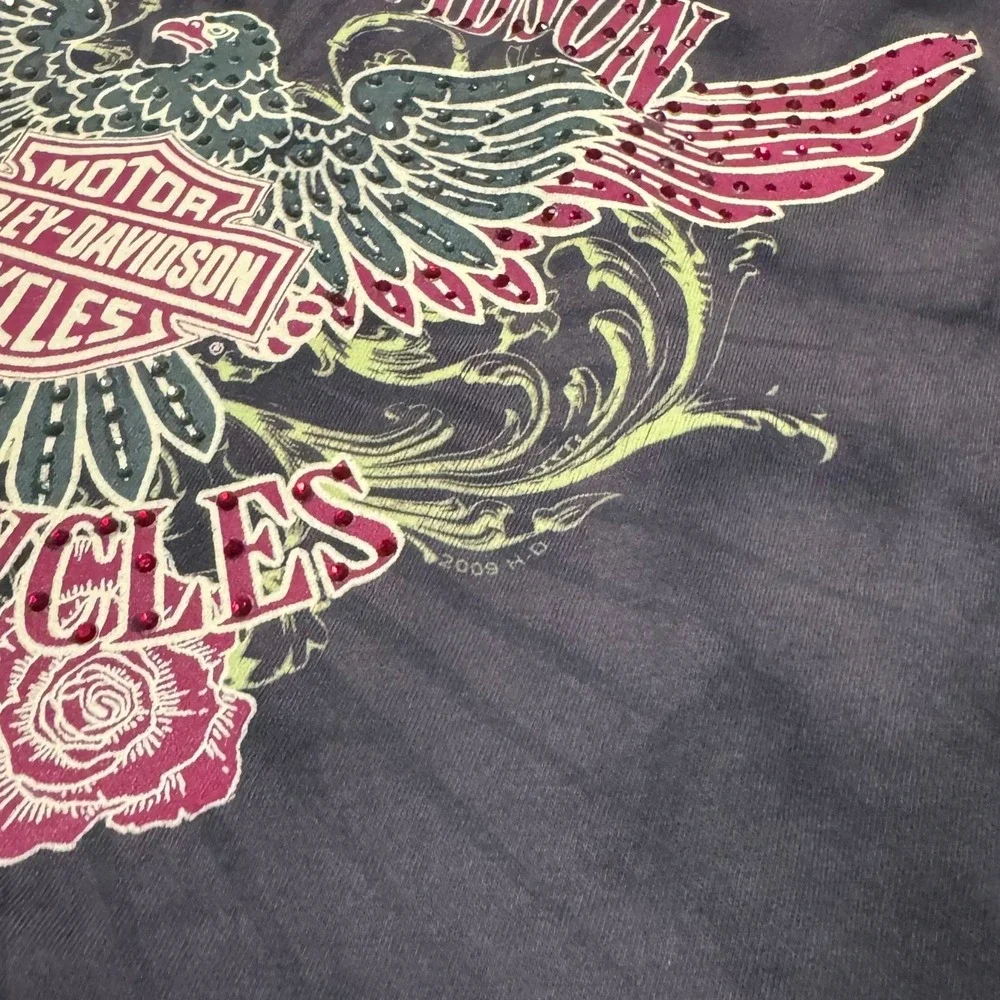 2009 Harley Davidson Shallotte North Carolina‎ Rhinestone Shirt Women's Small